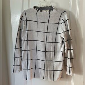 Loft check mock neck sweater